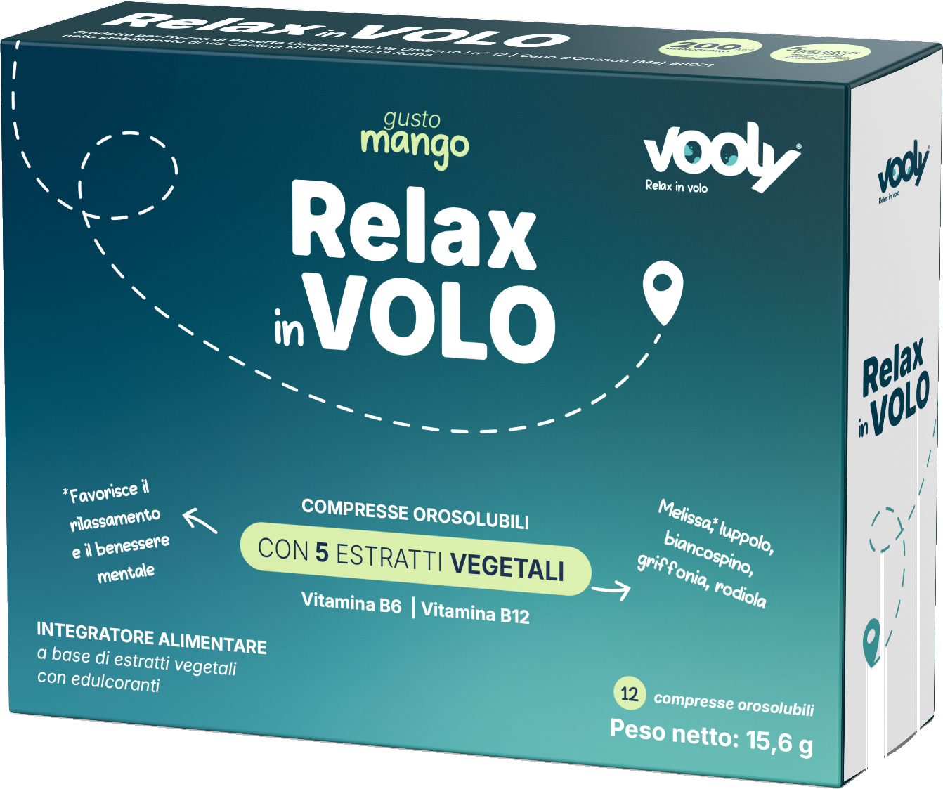 Vooly Relax in Volo, gusto mango, 12 compresse orosolubili